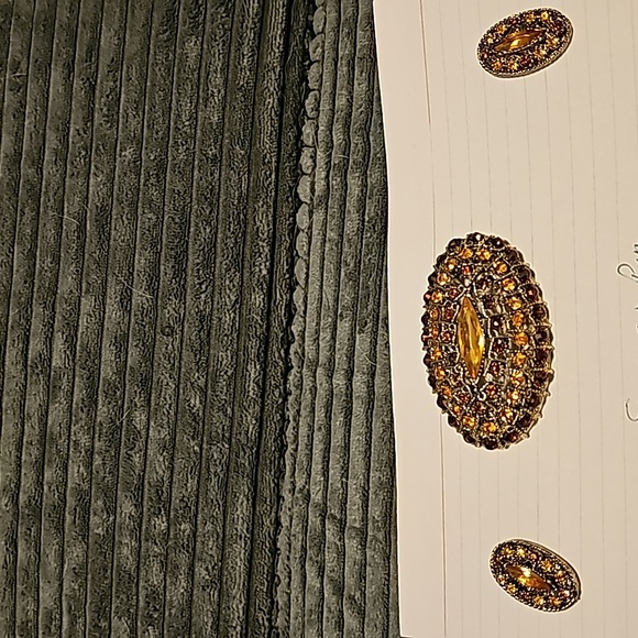 Vintage waist Pin and matching clip on Earrings - Picture 4 of 4